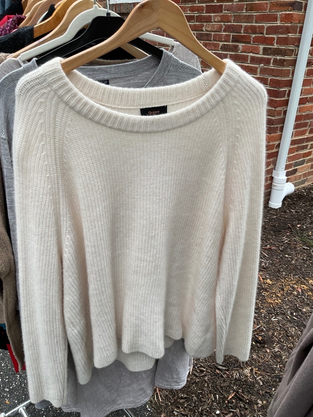 Quince Mongolian Cashmere Fisherman Crewneck Sweater